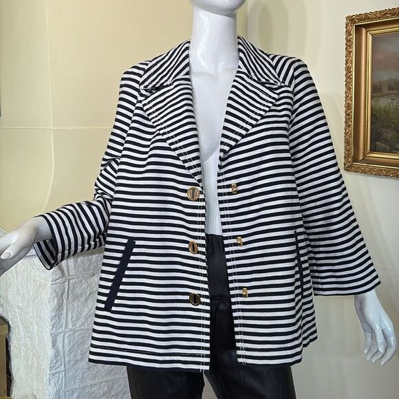 Tommy Hilfiger Navy Blue / White Striped Nautical Jacket - Picture 8 of 11